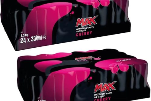 Max Cherry No Sugar Cola Cans - 330ml (Pack of 48) -AUTO WIN 02/03