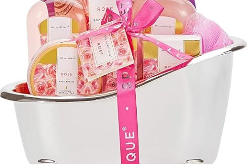 Spa Luxetique Mothers Day Gifts, Pamper Gifts for Women, 8pcs Rose Bath Gift Sets with Body Lotion, Body Butter, Bath Bombs, Bath Gift Sets for Women AUTO/WIN 11/03