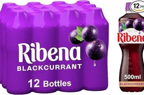 24 BOTTLES RIBENA BLACKCURRANT JUICE DRINK 500ML -AUTO WIN 22/03