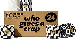 Who Gives A Crap – Premium Bamboo, Twice as Long, Toilet Roll, Box of 24 (3-Ply, 370 Sheets) -AUTO WIN 29/03
