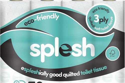 Splesh by Cusheen 3-ply Toilet Roll - Unscented (72 Pack) Soft, Quilted Bulk Toilet Rolls, Toilet Tissue and Loo Rolls – Eco-Friendly Toilet Paper Sustainably Crafted in The UK AUTO-WIN 30/03
