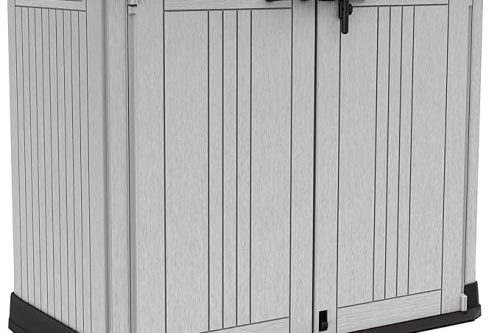 Keter Store it Out Nova Outdoor Garden Storage Shed, 32 x 71.5 x 113.5 cm, Light Grey with Dark Grey Lid-AUTO WIN 15/03