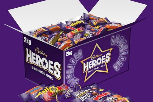 Cadbury Heroes Chocolate Bulk Share Box, Assorted Mini-Size Milk Chocolate Bars, 2 kg -AUTO WIN 22/03