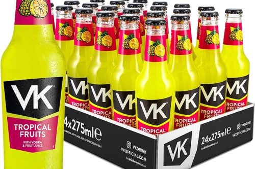 VK Alcopop Bottles | 24 x 275ml Case | VK Tropical Fruits  -AUTO WIN 12/03