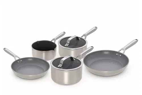 Ninja Ceramic Pro 5 Piece Non Stick Aluminium Pan Set-Silver-AUTO WIN 04/03