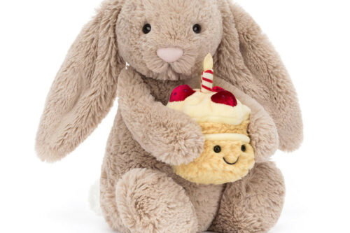 JELLYCAT Bashful Beige Bunny 'Birthday'-AUTO WIN 23/03