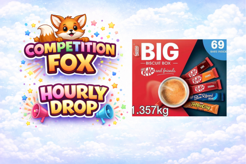 HOURLY COMPETITION STARTS ON THE HOUR, FINISHES ON THE HOUR. Nestlé Kitkat and Friends Big Biscuit Box AUTO-WIN 04/03