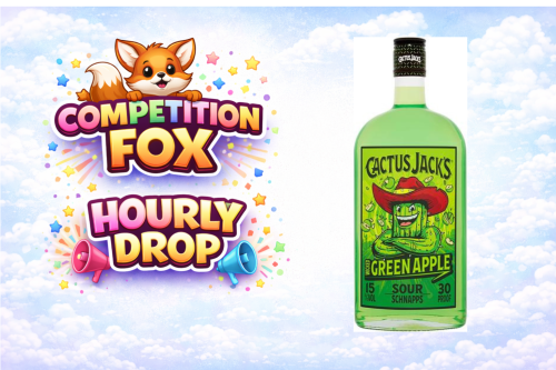 HOURLY COMPETITION STARTS ON THE HOUR, FINISHES ON THE HOUR. Cactus jacks wicked sour apple 70cl AUTO-WIN 04/03