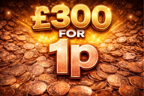 WIN £300 Cash For 1p AUTO-WIN 15/03