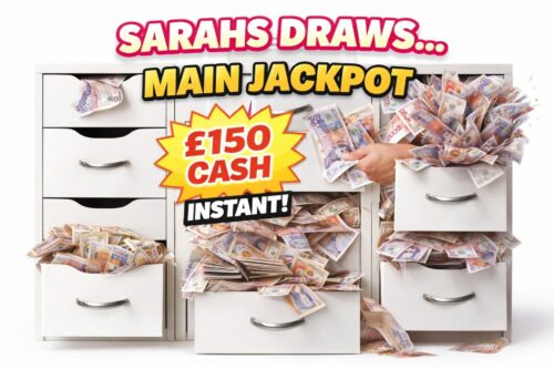 SARAHS DRAWS- MAIN JACKPOT £150 CASH- INSTANT WINS-AUTO WIN 22/03