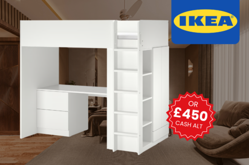 SMÅSTAD Loft bed, white white/with desk with 3 drawers, 90x200 cm OR £450 CASH ALT -AUTO WIN 19/03