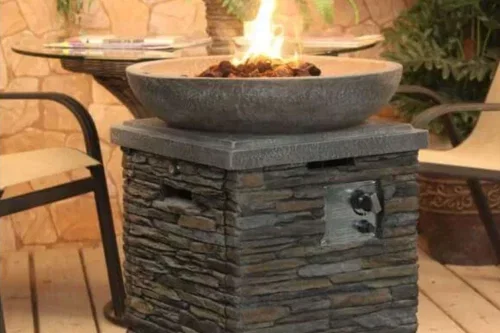 Callow Grey Garden Premium Slate Effect Gas Fire Pit And Fire Bowl-AUTO WIN 28/03