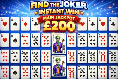 FIND THE JOKER- INSTANT WIN- MAIN JACKPOT £200-AUTO WIN 29/03