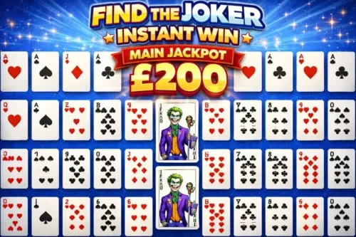 FIND THE JOKER- INSTANT WIN- MAIN JACKPOT £200-AUTO WIN 06/04