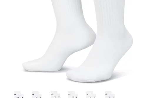 Nike White Crew Everyday Cushioned Socks 6 Pack-AUTO WIN 12/04