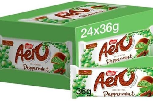 Aero Bubbly Peppermint Mint Chocolate Bar - Pack of 24 x 36G-AUTO WIN 12/04