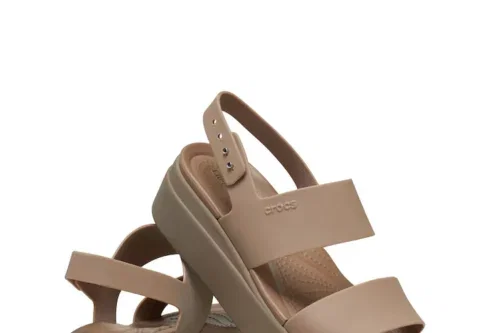 Crocs Brown Brooklyn Low Wedge Sandals-AUTO WIN 09/04