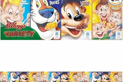 2X Kellogg's Breakfast Cereal Variety Pack Boxes, 196g (Pack of 4)-AUTO WIN 06/04