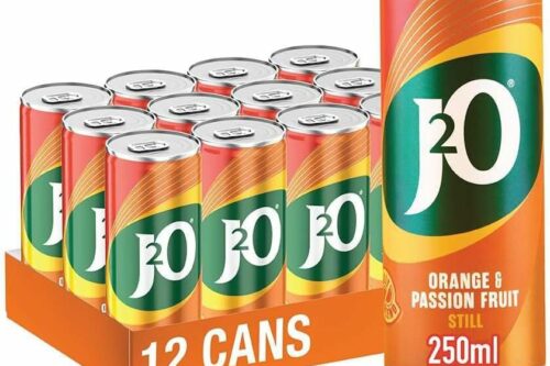 3 X J2O FRUIT JUICE, ORANGE AND PASSION FRUIT, 250ML CANS -AUTO WIN