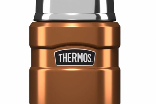 Thermos Stainless King Food Flask, 470ml Capacity - Sleek Multi- Purpose Flask for Daily Food Prep - Durable Stainless Steel with Classic Copper Finish - Ideal for On-the-Go Meals & Drinks AUTO-WIN 22/04