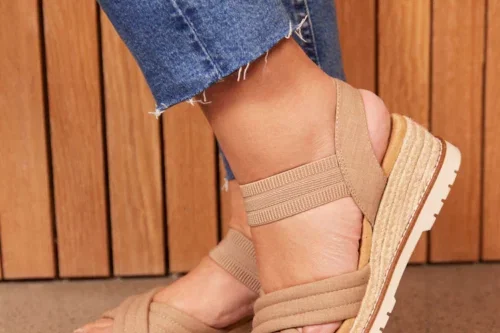 Skechers Natural Bobs Desert Chill Sweet Cross Strap Sandals-AUTO WIN 18/04