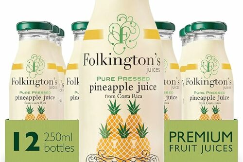 Folkington's Fruit Juice, Pineapple Juice, 12 Glass Bottles, Pure Fruit Juice, Multipack 12 x 250 ml-AUTO WIN 18/04
