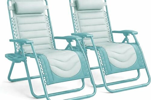 KEPLIN Set of 2 XXL Premium Heavy Duty Padded Zero Gravity Chairs -AUTO WIN 21/04