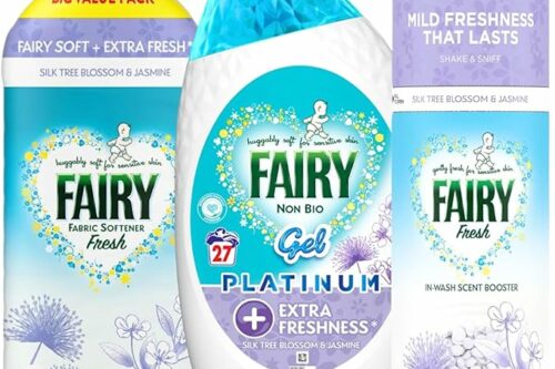 Fairy Non Bio Laundry Bundle 3pc – Silk Tree Blossom & Jasmine Fabric Conditioner, Platinum Gel & Scent Booster – Ultra Gentle, Long Lasting Freshness for Sensitive Skin Clothes Care-AUTO WIN 25/04