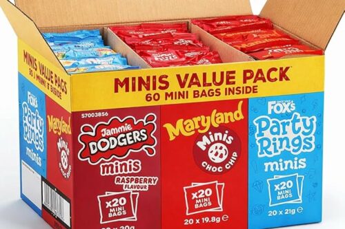 2X Fox’s Mini Biscuit Variety Pack 60 Count – Jammie Dodgers, Maryland Choc Chip & Party Rings Minis -AUTO WIN 21/04