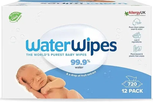 WATERWIPES PLASTIC-FREE ORIGINAL BABY WIPES, 99.9% WATER BASED WIPES, UNSCENTED FOR SENSITIVE SKIN, 720 COUNT (PACK OF 12)-AUTO WIN 26/04