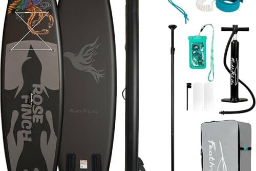 FEATH-R-LITE Inflatable Ultra-Light Stand Up Paddle Board for All Skill Levels Included with SUP, Adj Paddle, Pump, Backpack, Leash-AUTO WIN 24/04