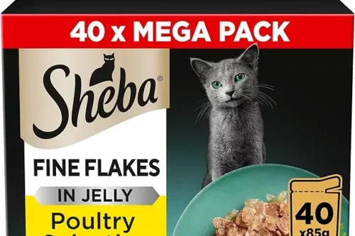 SHEBA – ADULT WET CAT FOOD POUCHES- 40 X 85 G – POULTRY – BULK CAT FOOD MEGAPACK – 40 JELLY POUCHES-AUTO WIN 26/04