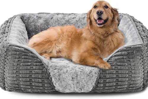 Extra Large Dog Bed Grey, XL Dog Beds Washable Pet Bed, Dog Sofa Bed XXL with Waterproof Fluff for 36KG Large Dog, 89x64x23CM-AUTO WIN 25/04