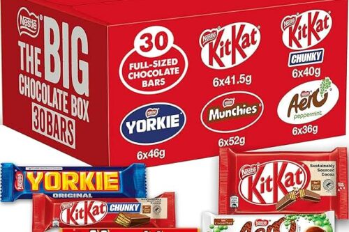 NESTLÉ THE BIG CHOCOLATE BOX, 30 X CHOCOLATE BARS – KITKAT, KITKAT CHUNKY, YORKIE, AERO, MUNCHIES-AUTO WIN 12/04