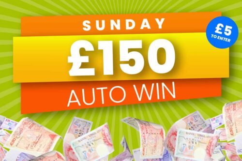 WIN £150 CASH LOW ODDS –AUTO WIN 12/04