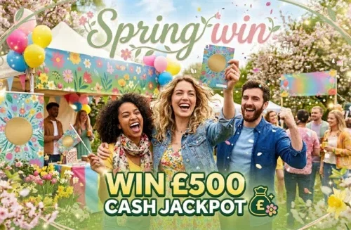 SPRING SHOWER INSTANT- MAIN JACKPOT £500 AUTO WIN 20/04