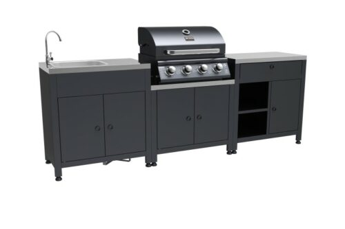 Boss Grill Texas All Star Outdoor Kitchen Modular - 4 Burner Gas BBQ Grill - Black-AUTO WIN 17/04