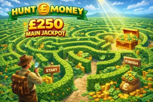 HUNT THE MONEY- £250 MAIN JACKPOT-AUTO WIN 13/04
