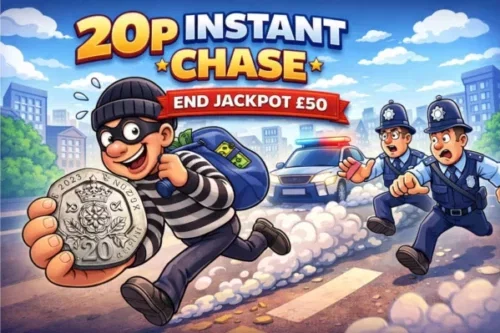 20P INSTANT CHASE- END JACKPOT £50-AUTO WIN 13/04