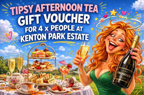TIPSY AFTERNOON TEA Gift Voucher for 4 x people AT KENTON PARK ESTATE-AUTO WIN 24/04