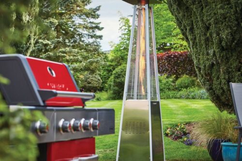 Outback Signature Flame Tower Pyramid Gas Patio Heater - Stainless Steel-AUTO WIN 19/04