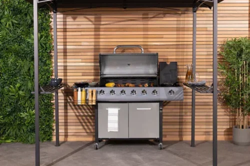 Charles Bentley Grey Garden Steel Gazebo-AUTO WIN 11/04