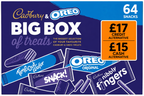 CADBURY & OREO BIG BOX OF TREATS, 64 ASSORTED CHOCOLATES AND SNACKS,-AUTO WIN 04/05