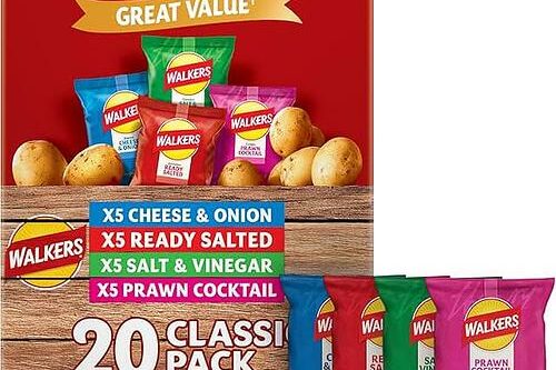 3X Walkers Classic Variety Multipack Crisps Box 20x25g X3 = 60 bags -AUTO WIN 12/04