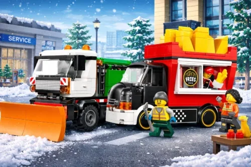 LEGO SNOWPLOW 60490 AND FRIES FOOD TRUCK 60488 AUTO-WIN 24/04