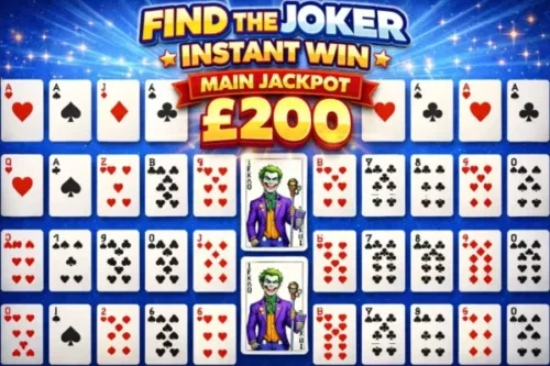 FIND THE JOKER- INSTANT WIN- MAIN JACKPOT £200-AUTO WIN 12/04