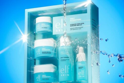 E.L.F. SKIN Hydrated Ever After Skincare Mini Kit, Cleanser, Makeup Remover, Moisturiser & Eye Cream For Hydrating Skin, Airplane-Friendly Sizes-AUTO WIN 15/04