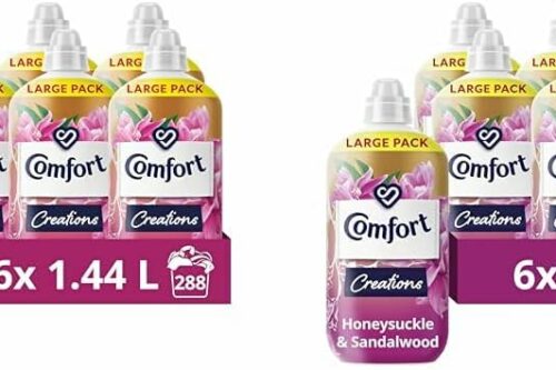 Comfort Creations Honeysuckle & Sandalwood Fabric Conditioner with Stay Fresh technology for 100 days of freshness + fragrance* 6x 1.44 L (288 washes) (Pack of 2)-AUTO WIN 20/05
