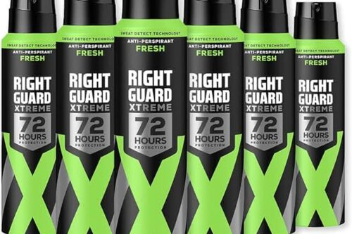 Right Guard Mens Deodorant, Xtreme Fresh 72H High-Performance Anti-Perspirant Spray, Multipack 6 x 150 ml-AUTO WIN 10/05