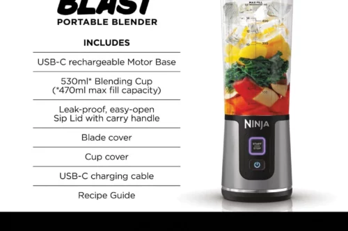 NINJA BLAST CORDLESS FOOD BLENDER, BLACK-AUTO WIN 19/05